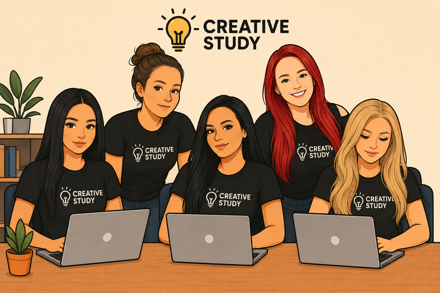 Creative Study academic support team illustration